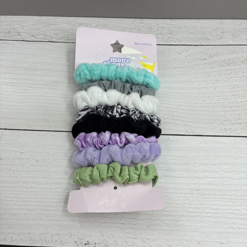 More Than Magic Girls Hair Ties Twisters 8 Pack Soft Scrunch Style Multi Color